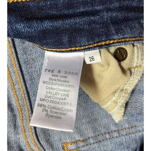 Rag & Bone Cate Mid-Rise Skinny Women's Size 26 Stretch Blue Jeans - Picture 11 of 13